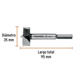 Broca Forstner 35 x 95mm para Madera Truper 102372