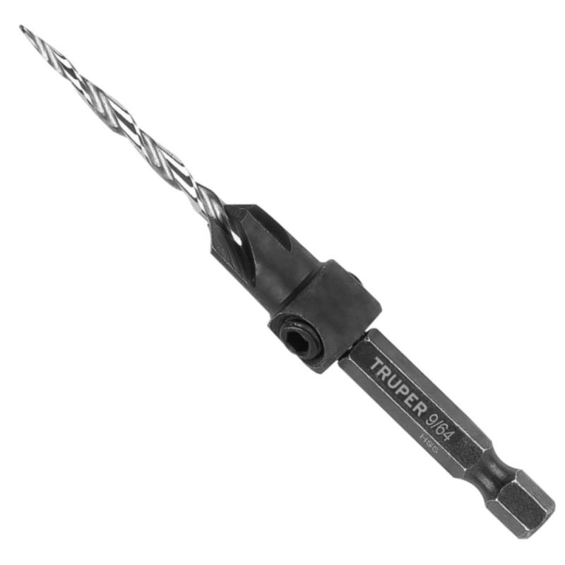 Broca Avellanadora HSS 1/4" Hex 3.5 x 44mm para Madera Truper 102375