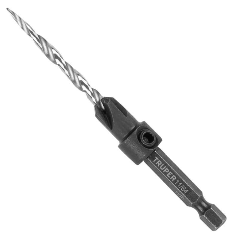 Broca Avellanadora HSS 1/4" Hex 4.5 x 55mm para Madera Truper 102376