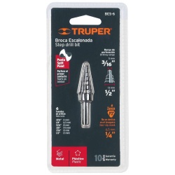 Broca Escalonada Recto 1/2" - 3/16" para Metal Truper 12120