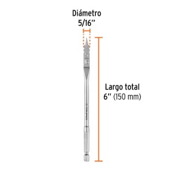 Broca Paleta 1/4" Hex 5/16" x 6" para Madera Truper 11363