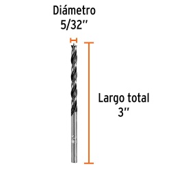 Broca 5/32" x 3" para Madera Truper 101627