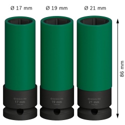 Set 3 Dados de Impacto 1/2" Largo Bosch 2608.003.033-000