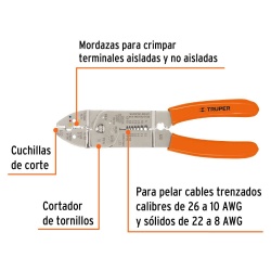 Alicate Pelacable 9" Truper 17353