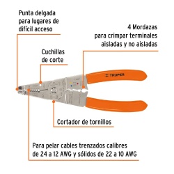 Alicate Pelacable 8" Truper 17357