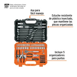 Juego de Herramientas 1/4" y 3/8" 119 Piezas Truper 17090