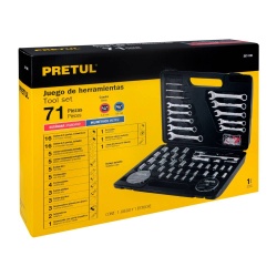 Juego de Herramientas 1/4" y 3/8" 71 Piezas Pretul 22980