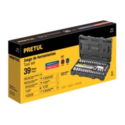 Juego de Herramientas 1/4" y 3/8" 39 Piezas Pretul 24220