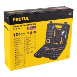 Juego de Herramientas 1/4" y 3/8" 104 Piezas Pretul 27169