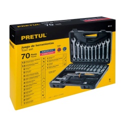 Juego de Herramientas 1/4" y 3/8" 70 Piezas Pretul 22981