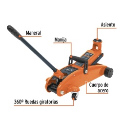 Gato Hidráulico Tipo Patín 2.5 Toneladas Truper 14946