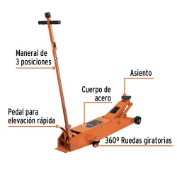 Gato Hidráulico Tipo Patín 5 Toneladas Truper 14957