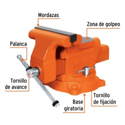 Tornillo de Banco 8" Giratorio Truper 18595