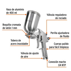 Pistola para Pintar de Gravedad 1 mm Truper 11989