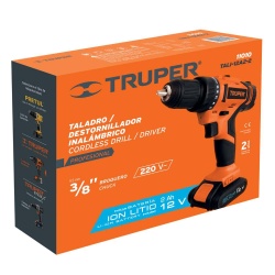 Taladro Percutor 3/8" 12V 5.5Nm 1 Bat 2.0 Ah Truper 11010