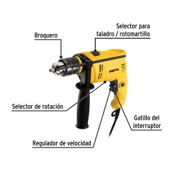 Taladro Percutor 1/2" 550W 48000 gpm Pretul 26119