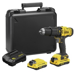 Taladro Percutor 1/2" 20V 2 Bat 1.5 Ah + Accesorios 27 Piezas Stanley SCD711C2K-K3