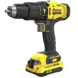 Taladro Percutor 1/2" 20V 2 Bat 1.5 Ah + Accesorios 27 Piezas Stanley SCD711C2K-K3