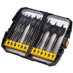 Taladro Percutor 1/2" 20V Brushless 1 Bat + Set de Brocas Paleta 1/4" 8 Pzs Dewalt