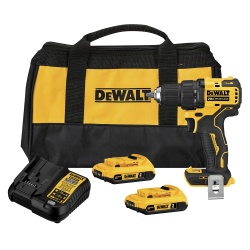 Taladro Atornillador 1/2" 20V XR 2 Bat + Set de Atornilladores 100 Pz Dewalt DCD708D2-K10
