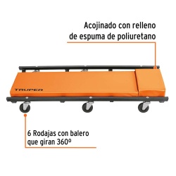 Camilla Acolchonada para Mecánico 14 x 42 x 91cm Truper 10098