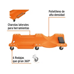 Camilla Plástica para Mecánico 7 x 47 x 102cm Truper 100904