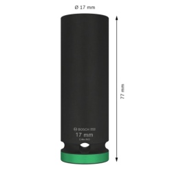 Dado Hexagonal Milimétrico 1/2" x 17mm Largo Bosch 2608.003.049-000