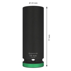 Dado Hexagonal Milimétrico 1/2" x 19mm Largo Bosch 2608.003.051-000