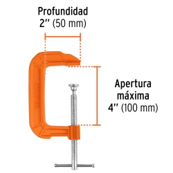 Prensa Tipo C Nodular 4" Truper 17661