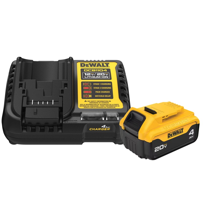 Set Batería Ion de Litio 4.0 Ah + Cargador 12V/20V Max Dewalt DCB204-K3