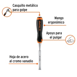 Formón 1/2" x 100 x 265mm Truper 14621