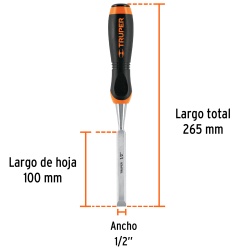Formón 1/2" x 100 x 265mm Truper 14621