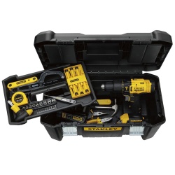 Taladro Perc 1/2" 20V Fatmax 1 Bat 119 Accs + Amoladora 4 1/2" 750W Stanley SCD711C1H-K2