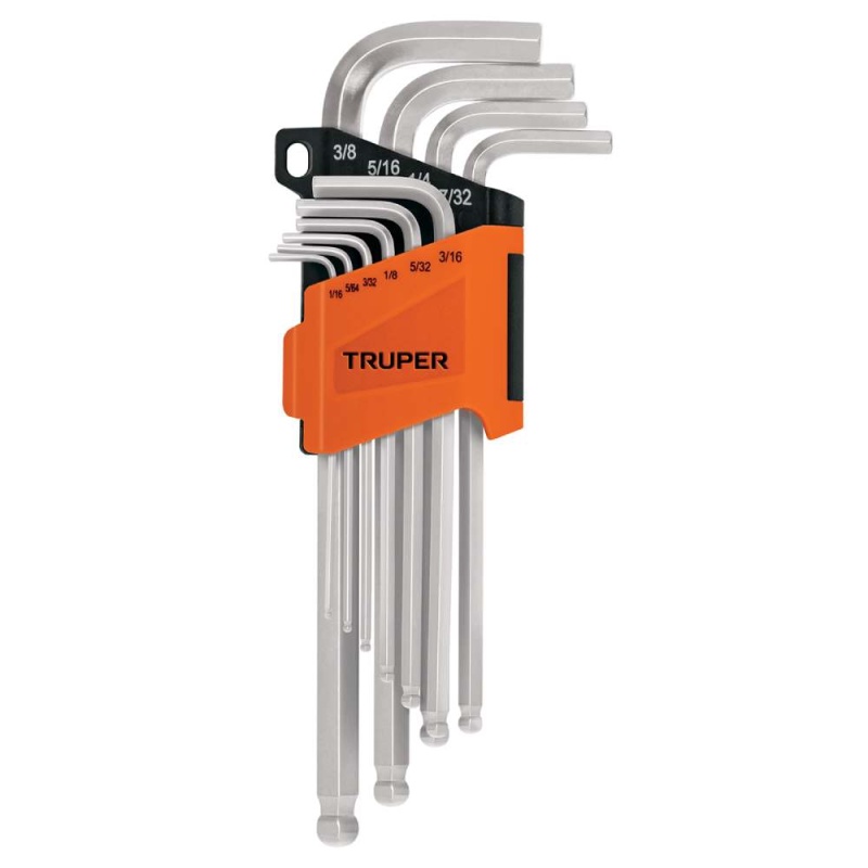 Juego de Llave Allen Punta Esférica 10 Piezas Truper 13643