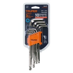 Juego de Llave Allen Punta Esférica 10 Piezas Truper 13643