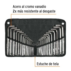 Juego de Llave Allen Punta Esférica 30 Piezas Truper 15562