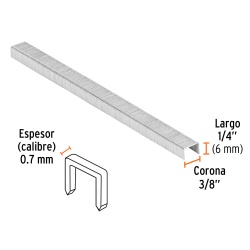 Grapas 3/8" x 1/4" 5000 Unidades Truper 18282