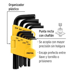 Juego de Llave Allen 10 Piezas Pretul 21855