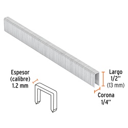 Grapas 1/4" x 1/2" 5000 Unidades Truper 18270