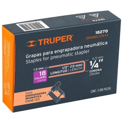 Grapas 1/4" x 1/2" 5000 Unidades Truper 18270