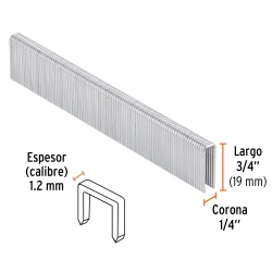 Grapas 1/4" x 3/4" 5000 Unidades Truper 18272
