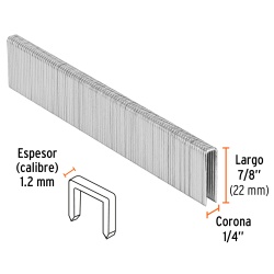 Grapas 1/4" x 7/8" 5000 Unidades Truper 18273