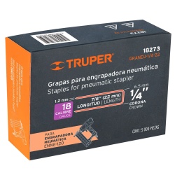 Grapas 1/4" x 7/8" 5000 Unidades Truper 18273