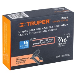 Grapas 7/16" x 1 1/4" 1000 Unidades Truper 13334