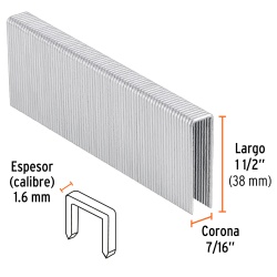 Grapas 7/16" x 1 1/2" 1000 Unidades Truper 13335