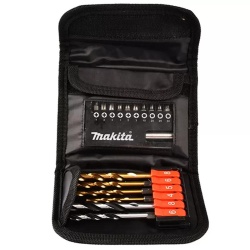 Taladro Perc 1/2" + Atornillador de Impacto 1/4" Hex 18V 2 Bat + Set de 5 Pzs + Set 17 Pzs Makita