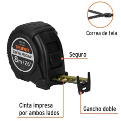 Wincha 8 Metros x 25mm Truper 11747