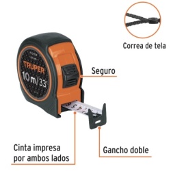 Wincha 10 Metros x 25mm Truper 102332