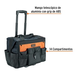 Bolso para Herramientas 18 1/2" con Ruedas 14 Bolsillos Truper 101902