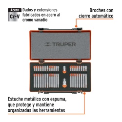 Juego de Bits y Adaptadores 42 Piezas Truper 17809